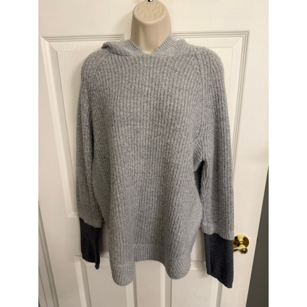 Hooded sweater thermal sleeves Maurice's gray Women's M Casual